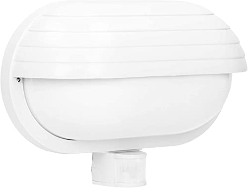 Virone MUSAM E27 Außenlampe mit Bewegungsmelder Bis zu 60W IP44 Wasserdicht (Glühbirne separat gekauft) (Weiß) von Virone