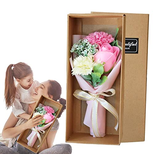 Virtcooy Blumenstrauß-Box, Blumenseifenrosen Imitationsrosen Nelke, Seifenstrauß Umarmungseimer, Geschenkbox für Frauen, Mädchen, Mutter, Geburtstage, Weihnachten von Virtcooy