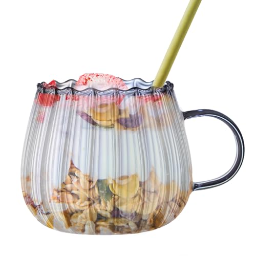 Virtcooy Transparente Pumpkin Cups mit Griff | Pumpkin Shaped Glass Tassen mit Griff, Klassische Halloween-Becher, Halloween-Kaffeetassen aus Glas von Virtcooy
