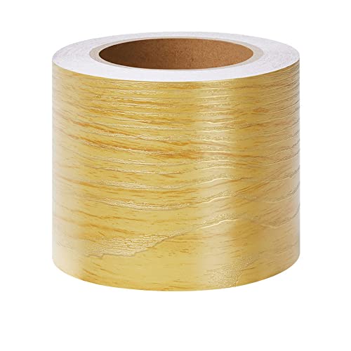 VisitRyl TapetenbordüRe Selbstklebend Vinyl Sockelleiste Dekorative BordüRe Selbstklebende Home BordüRe KüChe TapetenbordüRe Selbstklebend FüR Badezimmer Wohnzimmer Goldenes Holz 5cm X 500cm von VisitRyl