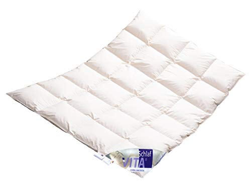 Vitaschlaf® W6- MEGA WARM Daunendecke WILDENTE Premium Daunenbett Made in Germany Since 1947 Größe (135x200cm) von Vitaschlaf