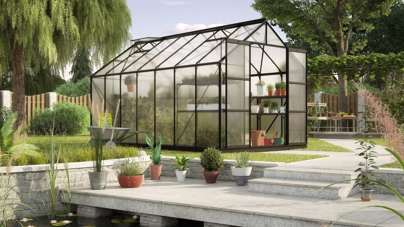 Vitavia Gewächshaus Uranus 11500, BxTxH: 254 x 441 x 246 cm, 3 mm Wandstärke, Set, mit 2-tlg. Zubehör Vitavia Gewächshaus Uranus 11500, BxTxH: 254 x 441 x 246 cm, 3 mm Wandstärke, Set, mit 2-tlg. Zubehör von Vitavia