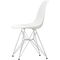 Vitra - Eames Plastic Side Chair DSR, verchromt / weiß (Filzgleiter basic dark) von Vitra