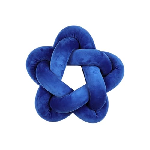 Viusneun Knotenkissen, Sternen Knot Kopfkissen Geknotetes Dekorativ Kissen Skandinavisch Zierkissen Knoten Kissen für Sofa Schlafzimmer Babyzimmer (Kleinblau,32 × 32 cm) von Viusneun