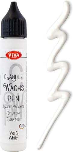 Viva Decor Wachs Pen 28ml (Weiß) - Farbe für Kerzen - Kerzenherstellung Supplies - Kerzenstift - Dekorierwachs für die Kerzenherstellung - Made in Germany von Viva Decor