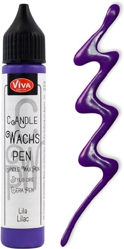 Viva Decor Wachs Pen 28ml (Lila) Premium Candle Liner & Wax-Pen - Ideal für individuelle Kerzengestaltung - Hochwertiger Wachs-Stift zum Anmalen, Verzieren & Personalisieren von Viva Decor