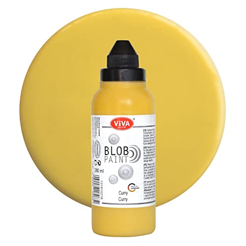 Viva Decor Blob Paint (Curry, 280 ml) gebrauchsfertige Blob Painting Farben mit Eigenschaften von Acrylfarbe - Dot Painting Art, Dotting Tool für Leinwand, Mandala uvm. - Made in Germany von Viva Decor