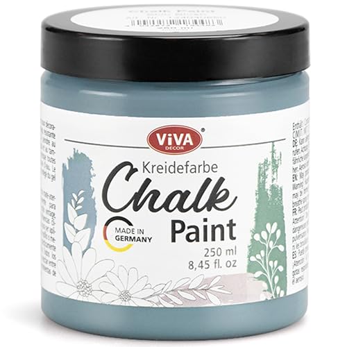 Viva Decor Chalk-Paint - Dove Wing - Blau 250ml - Kreidefarbe für Möbel, Wand und Deko, Mattes Finish, Hochpigmentiert, Ideal für Shabby Chic & Vintage Look für Holz und andere Oberflächen von Viva Decor