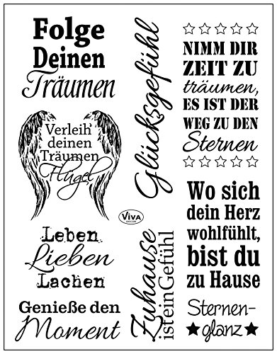 Viva Decor Clear-Stamps (Sprüche II) Silikon Stempel - Prägung Stempel - DIY Dekoration stanzen - Stempel Silikon - DIY Stamp - Stempel Prägung - Made in Germany von Viva Decor