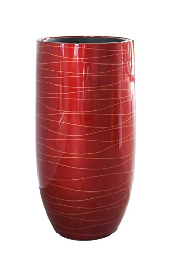 VIVANNO Pflanzkübel Blumenkübel exklusiv Asconia Rot Hochglanz 41 x 80 cm von VIVANNO