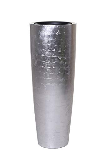 VIVANNO Pflanzkübel Blumenkübel Bodenvase PILA Silber Hochglanz (100 x 37) von VIVANNO