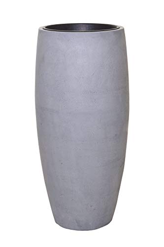 VIVANNO Pflanzkübel Pflanzgefäß Blumenkübel Fiberglas Beton-Design grau Opus (80x33 cm) von VIVANNO