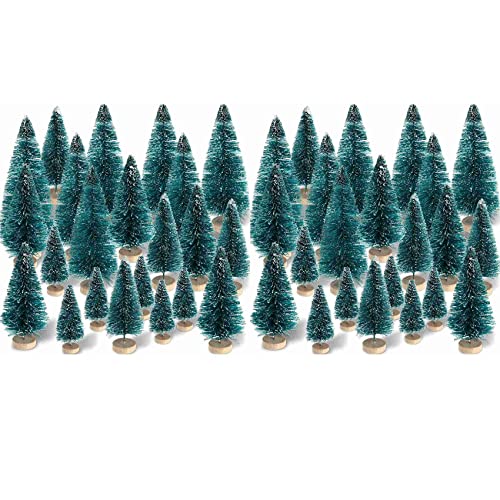 Vklopdsh 120 Stück Mini Sisal Schnee Frost Bäume Winter mit Basis Schnee Ornamente Tisch Bäume für Weihnachts Dekoration von Vklopdsh