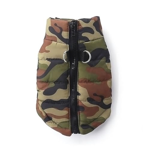 Voarge Haustier Jacke Warme Mäntel Winter Kleine Hunde Warme Weste Mit Reißverschluss Für Hund Chihuahua Kleine Haustier Winter Warme Weste (M,Camouflage) von Voarge