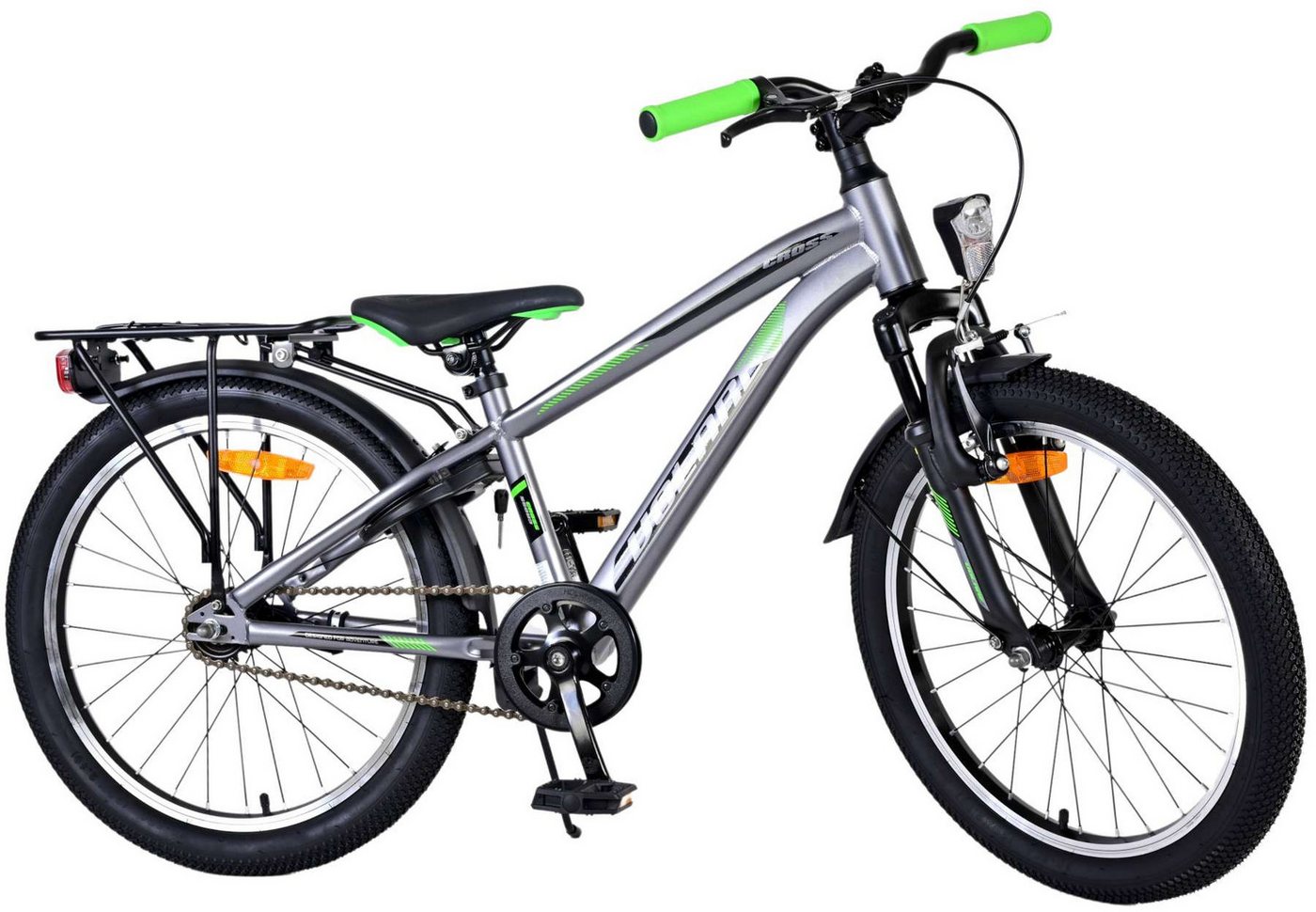 Volare Kinderfahrrad Kinderfahrrad Cross Fahrrad für Jungen 20 Zoll Kinderrad in Dunkelgrau von Volare