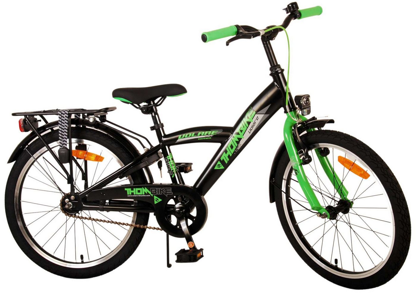 Volare Kinderfahrrad Kinderfahrrad Thombike für Jungen 20 Zoll Kinderrad in Schwarz Grün von Volare