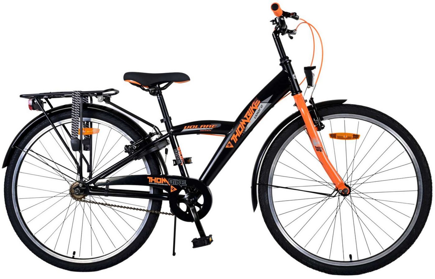 Volare Kinderfahrrad Kinderfahrrad Thombike für Jungen 26 Zoll Kinderrad in Schwarz Orange von Volare