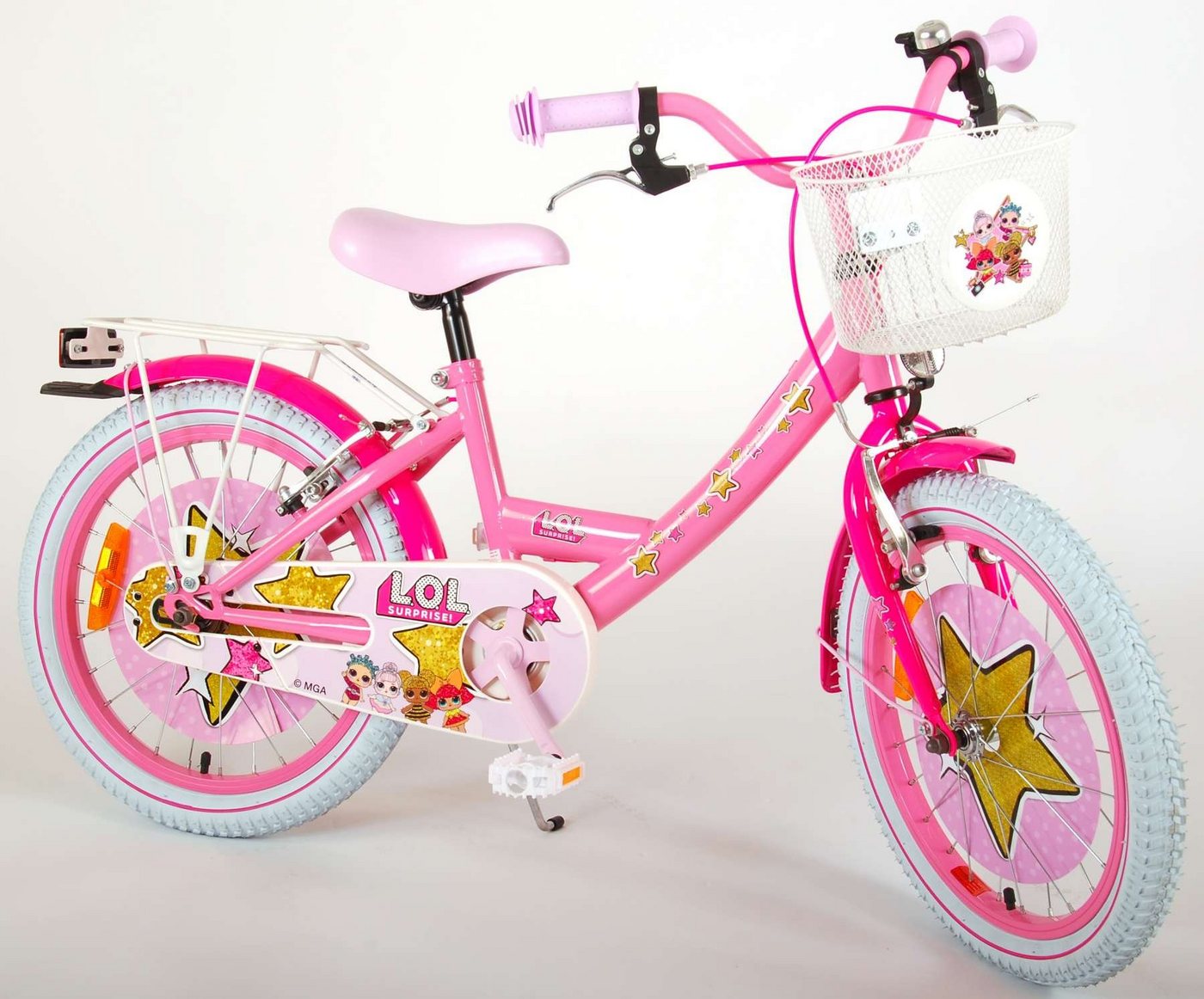 Volare Kinderfahrrad LOLSurprise-verschiedene Größen-Zwei Handbremsen - 85% zusammengebaut, bis 60 kg, Luftbereifung, einstellbare Lenkerhöhe, Rücktrittbremse von Volare