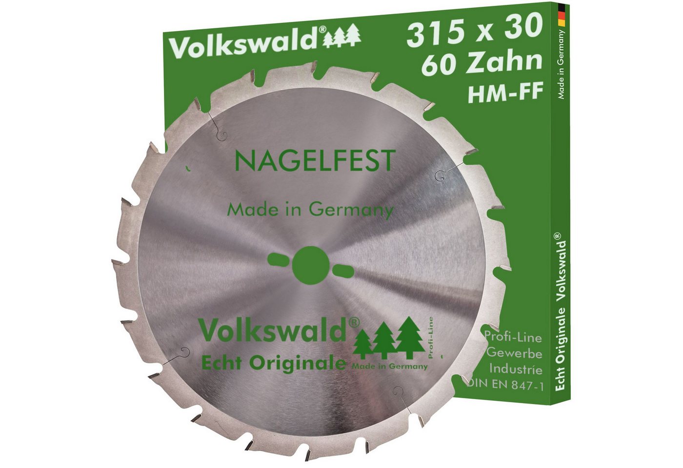 Volkswald Kreissägeblatt Volkswald ® HM-Sägeblatt FF 315 x 30 mm Z= 20 Kreissägeblatt Nagelfest, Echt Originale Volkswald® Made in Germany von Volkswald