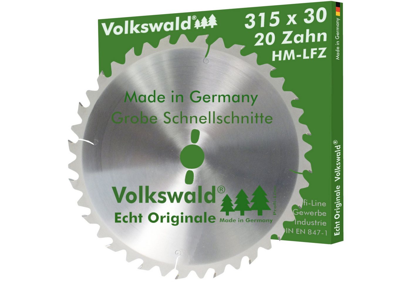 Volkswald Kreissägeblatt Volkswald ® HM-Sägeblatt LFZ 315 x 30 mm Z= 20 Kreissägeblatt Hartholz, Echt Originale Volkswald® Made in Germany von Volkswald