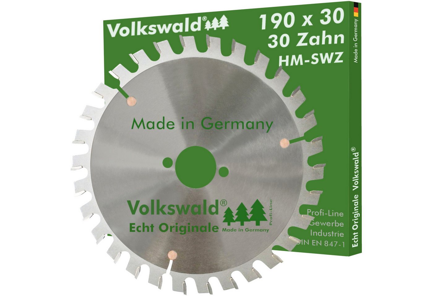 Volkswald Kreissägeblatt Volkswald ® HM-Sägeblatt SWZ 190 x 30 mm Z= 30 Kreissägeblatt Hartholz, Echt Originale Volkswald® Made in Germany von Volkswald