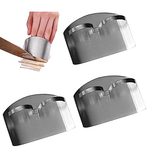 Vopetroy Zisse Finger Guard, Stainless Steel Finger Guards, Finger Guards for Cutting, Kitchen Stainless Steel Safety Cutting Finger Protector (Double 3pcs) von Vopetroy