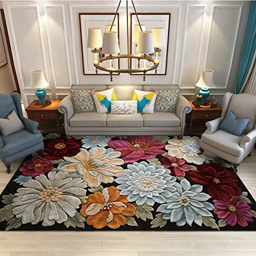 Vqbawmloㅤ Indoor Groß Teppich Waschbarer Kurzflor Wohnzimmer Teppich rutschfest Moderne Deko Teppich Ethnischer botanischer Blumendruck 180 x 280 cm von Vqbawmloㅤ