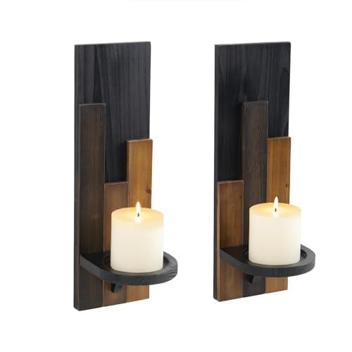 2 Stück Wandkerzenhalter Holz Wand Kerzenhalter Schwarz Holzspleißen Design Wandhalterung Kerzenständer Deko für Kerzen Vintage Wanddeko Wandkerzenhalter 2 Stück Wandkerzenhalter Holz Wand Kerzenhalter Schwarz Holzspleißen Design Wandhalterung Kerzenständer Deko für Kerzen Vintage Wanddeko Wandkerzenhalter von Vsosfiza