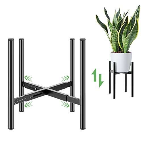 Vueinrg Blumenständer Metall Schwarz Pflanzenständer Verstellbar Blumentopfständer Moderner Blumentopfhalter Flower Stand für Innen Outdoor (Verstellbreite 20-30cm) von Vueinrg