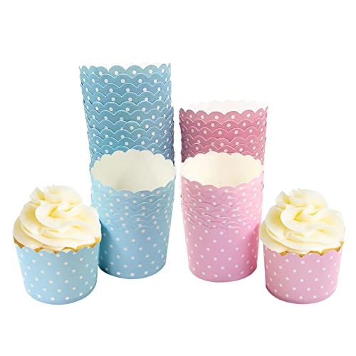 100 Stück Cupcake Backformen Papier,Mini Muffin Cases Cupcake Formen Muffin Förmchen Kinder mit Punkt Cupcake Formen Papier für Hochzeiten, Partys, Hochzeiten, Halloween, Backtage (1.96*1.8*2.4 Zoll) von Vulevirtue