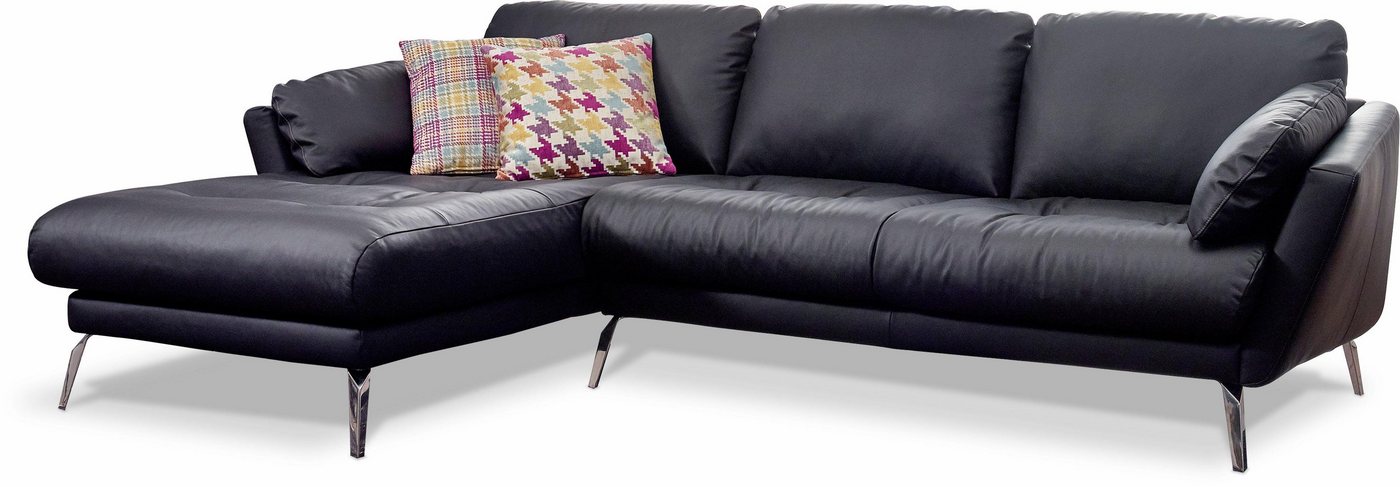 W.SCHILLIG Ecksofa softy, mit dekorativer Heftung im Sitz, Füße Chrom glänzend von W.SCHILLIG