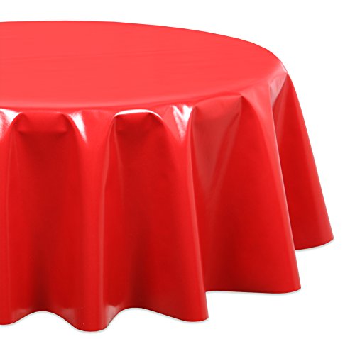 Wachstuchtischdecke OVAL RUND ECKIG Farbe u. Größe wählbar, Tischdecke Wachstuch abwischbar, Uni Einfarbig (Oval 140x180 cm, Rot) von WACHSTUCH Tischdecken