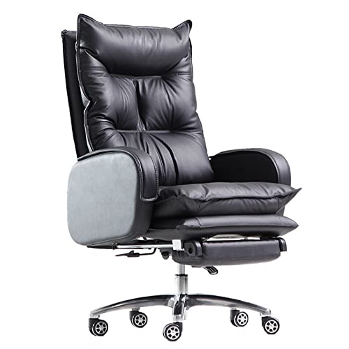 Ergonomischer Bürostuhl, Computerstuhl mit hoher Rückenlehne und doppellagigem Kissen, Boss-Stuhl aus PU-Leder, höhenverstellbare, drehbare Chefsessel mit hochinteressanter Fußstütze To pursue von WADRBSW