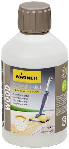 WAGNER Wood Cleaner 3 in 1, 500 ml 2448774, Konzentrat für die regelmäßige Reinigung von Holz-und WPC-Oberflächen im Außenbereich, braun, weiß von WAGNER
