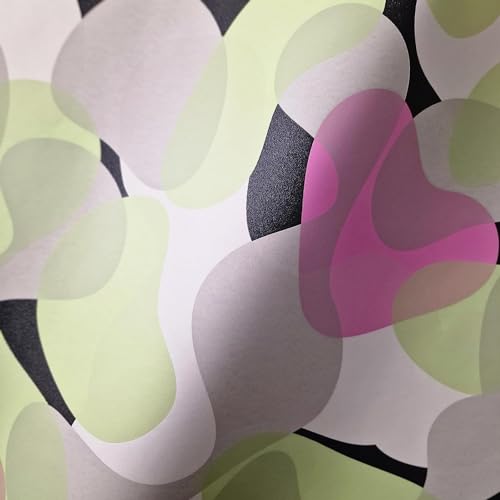 WALLCOVER Tapete Weiß Grau Schwarz Grün Pink Vliestapete Abstrakte Kunst Designer Karim Rashid für Wohnzimmer Schlafzimmer Küche Flur 10,05 x 5,33m Made in Germany von WALLCOVER