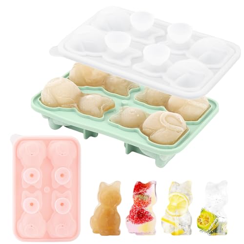 3D-Eisformen-Set mit 4 Löchern, ideal für Whisky, Cocktails und Backen – BPA-frei, für Frauen (2 Stück) von WALLFID