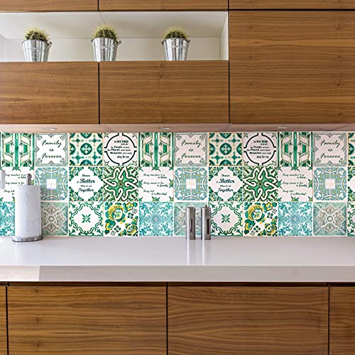 WALPLUS 24 Stück 15x15cm English Quote Vintage Green Grün Weiß Wandfliesen Aufkleber Schälen und Kleben Backsplash Abziehbilder Startseite Dekore Aufkantung für Küche Badezimmer Kacheln Farbe auf Wand WALPLUS 24 Stück 15x15cm English Quote Vintage Green Grün Weiß Wandfliesen Aufkleber Schälen und Kleben Backsplash Abziehbilder Startseite Dekore Aufkantung für Küche Badezimmer Kacheln Farbe auf Wand von WALPLUS