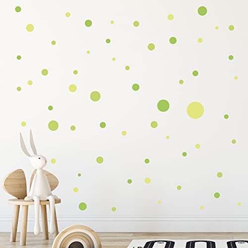 WANDKIND Kreise Set 120 Stück Wandtattoo für Babyzimmer V283 Aufkleber Sticker Kreis Wandaufkleber Kinderzimmer Punkte Dots Klebepunkte in verschiedenen Farben (Grün) von WANDKIND