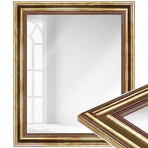 WANDStyle Spiegel Barock und Antik I Außenmaß: 40x100cm I Farbe: Gold I Goldener Wandspiegel aus Holz I Made in Germany I H550 von WANDStyle