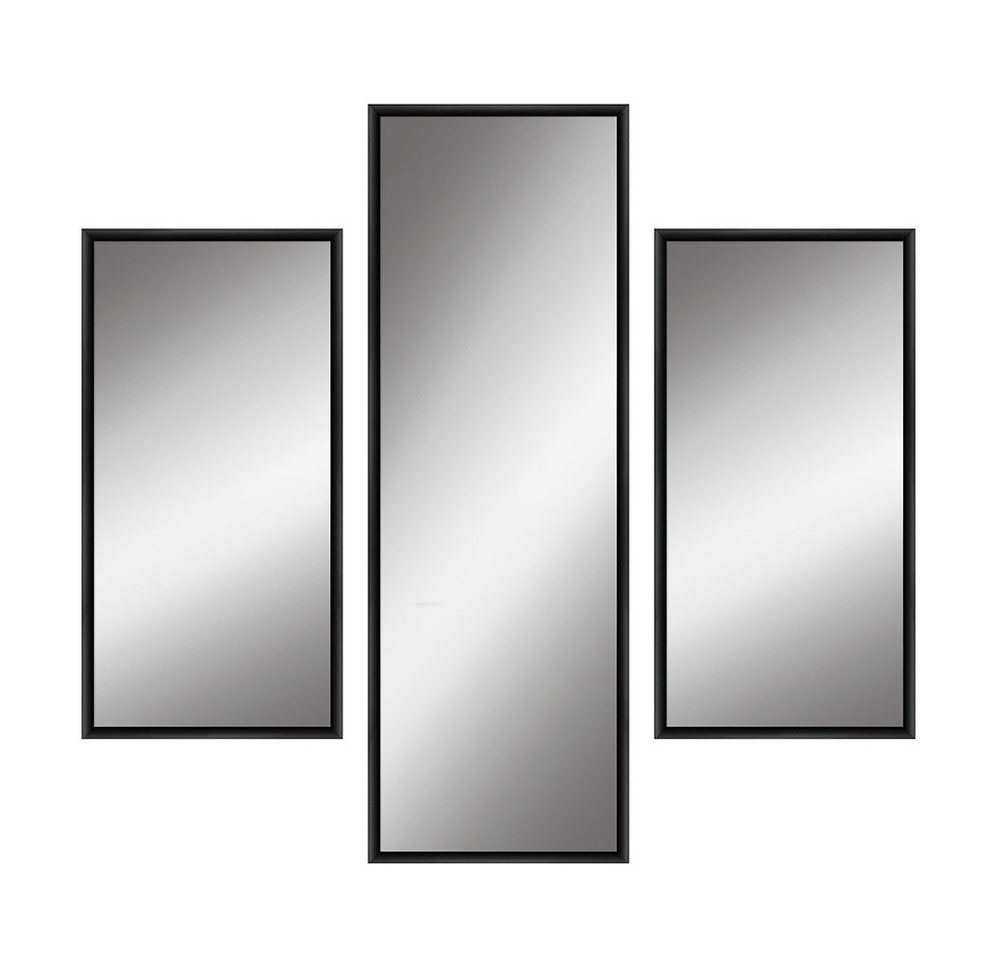 WANDStyle Wandspiegel Set H270 Schwarz matt (3-St., 2x 21x41 cm & 1x 21x61 cm), aus Aluminium von WANDStyle