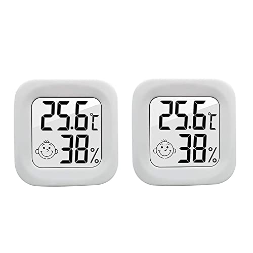 WANGCL 2 Stück Mini-Innenthermometer, digitales Hygrometer, Messgerät, tragbar, Temperatur- und Luftfeuchtigkeitsmonitor für Garten, Zuhause, Büro von WANGCL