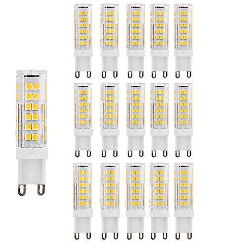 WANGPEI G9 LED-Glühbirnen 9W Äquivalent 90W Halogen Warmweiß 3000k 900Lumen AC220-240V 360° Abstrahlwinkel Energieeinsparung G9 Nein Dimmbar(15er-Pack)[Energieklasse A ++] von WANGPEI