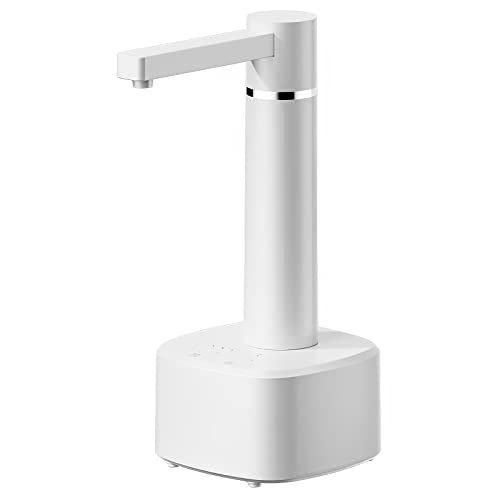 Wasserflaschen Pumpe, Elektrischer Desktop Wasserflaschenspender, Wasserspender USB Wasserflaschen Pumpe, Tragbarer Wasserpumpenspender für Zuhause, Küche, Büro, Camping (White) von WANWEN