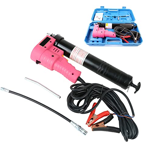 6000 PSI Hochdruck-Autobatterie-Fettpresse mit 7m/22.9ft Kabel, 600 CC/21 oz Elektroauto-Schmieröl-Betankungsmaschine mit Tragetasche/pink / 12v von WAOBE