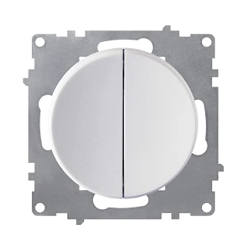 OneKeyElectro: Design-Serienschalter, 2fach, rund, 1 Weg, Unterputz, Schutzart IP20, 230V/16A, ohne Rahmen, weiß von WARMON