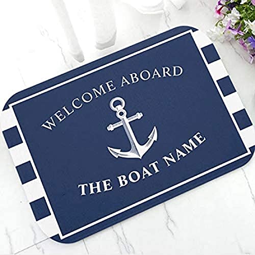 Bodenmatte 3D-Druck Fußmatte Bodenmatte Druck Chic Nautical Anker Boot Blaue Streifen Personalisierte Fußmatte Modern Ihr Boot Gummi Fußmatte Teppich Teppich Dekor Weihnachten Arpet von WAXB