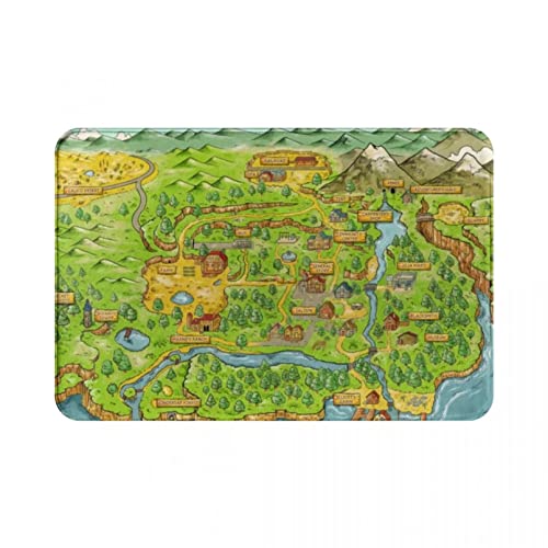 WAXB Teppich Stardew Valley Map Fußmatte Teppich Teppichmatte Fußpolster Anti-Rutsch-Absorbierende Matte Flur Küche Schlafzimmer Balkon Toilette von WAXB