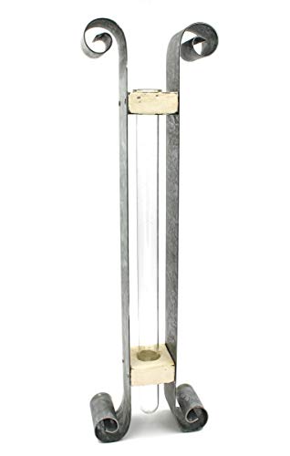 XXL Reagenzglas-Vase im Metall-Ständer, verzinkt, 46cm, rustikale Deko Antik-Optik Glas-Vase von WB wohn trends
