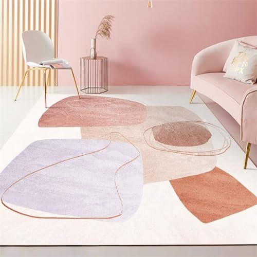 WBDYMX Küche Teppich60x110CM Teppich Wohnzimmer Modern fußmatte schmal Lila, moderner, minimalistischer Design-Komfortteppich Creme Farben von WBDYMX