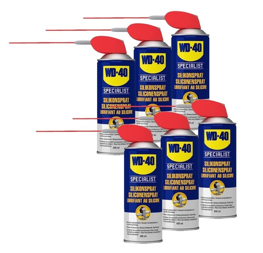 WD-40 Schmierfett SPECIALIST HOCHLEISTUNGS-SILIKONSPRAY 6x400 ml, 2400 ml, (6-St) von WD-40